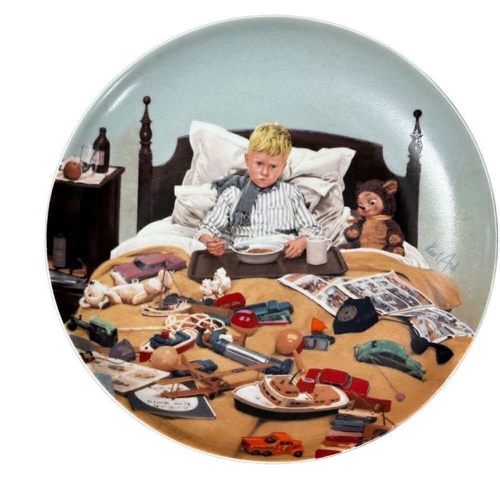 En Kedelig Snue (Bored Sick) by Kurt Ard; Collector Plate A595